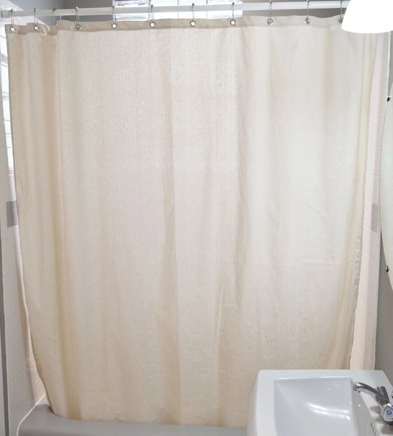 Bean Products All-Natural Cotton Shower Curtain - 54x74 Inches, White | Eco-Friendly Bathroom Essential
