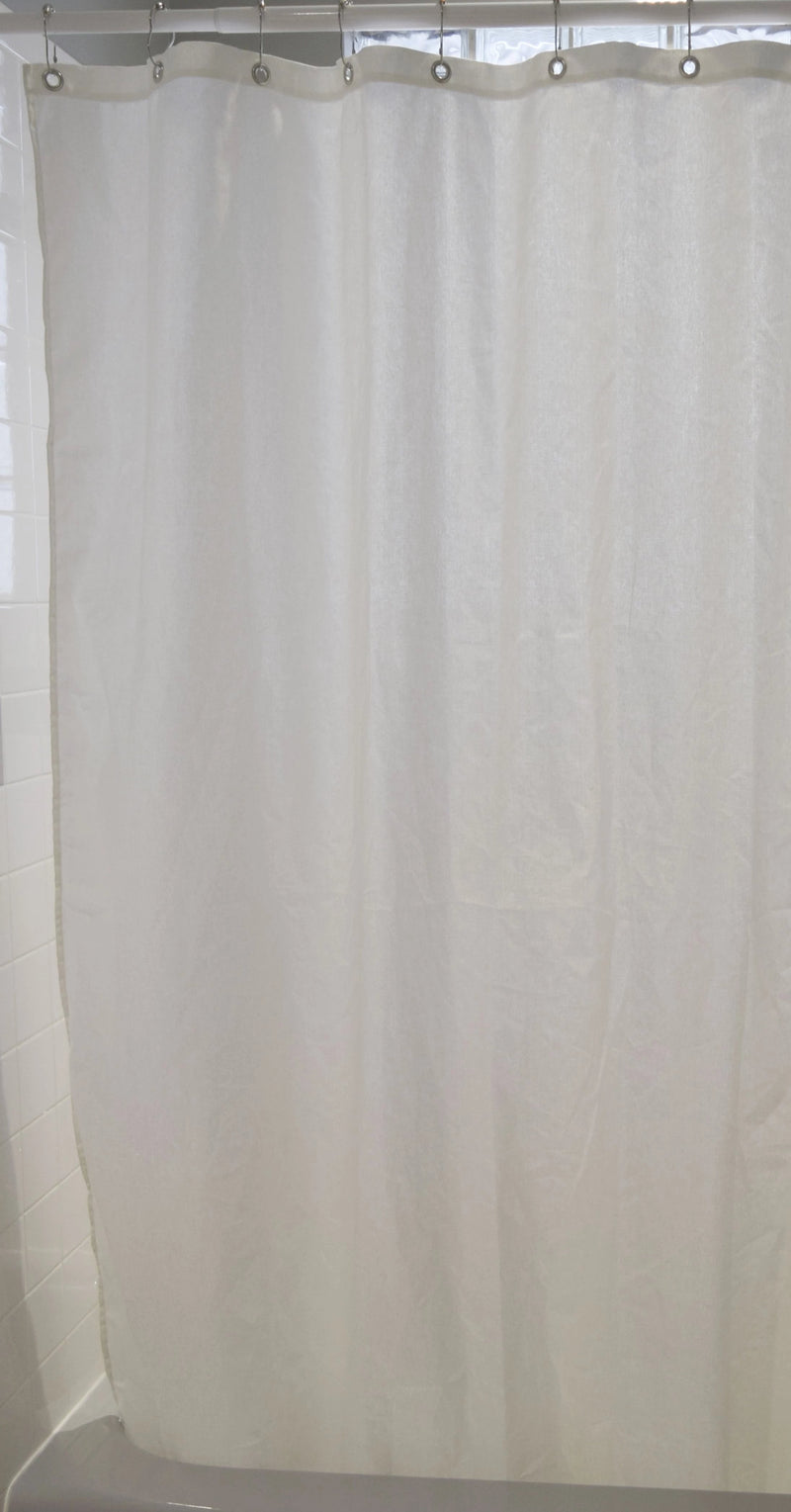 Cotton Shower Curtain – White or Natural, Bath, Tub + Stall Sizes – Made in USA