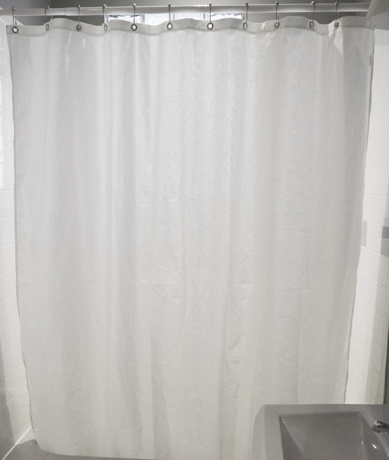 Cotton Shower Curtain – White or Natural, Bath, Tub + Stall Sizes – Made in USA