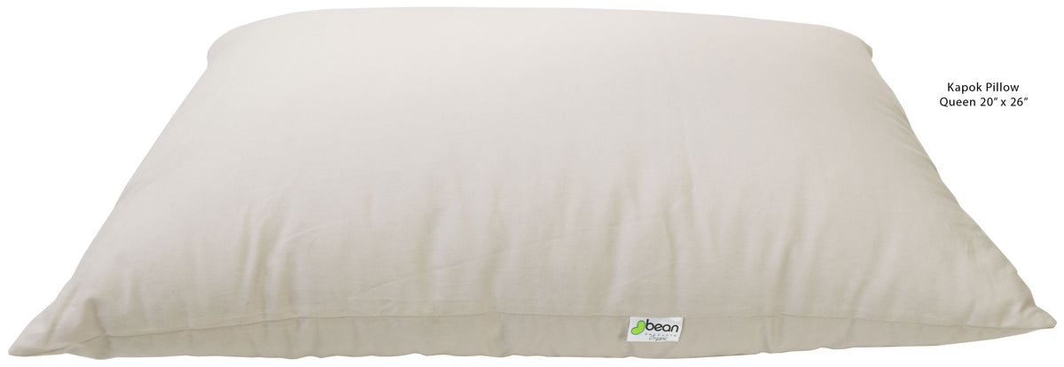 Organic kapok pillow low profile design soft vegan pillow cotton cover
