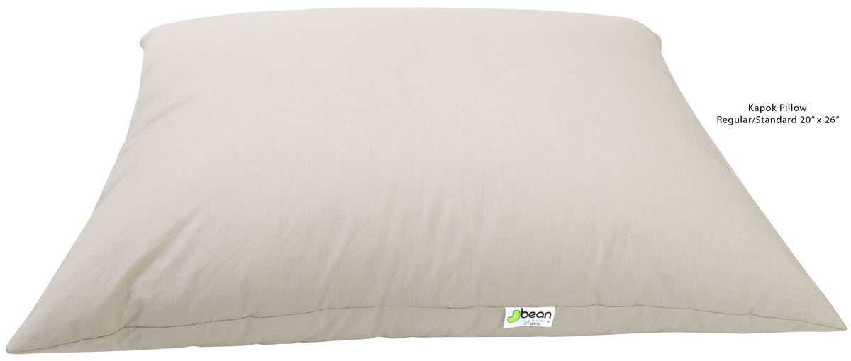Organic kapok pillow front view breathable cotton fabric plant based sleep pillow