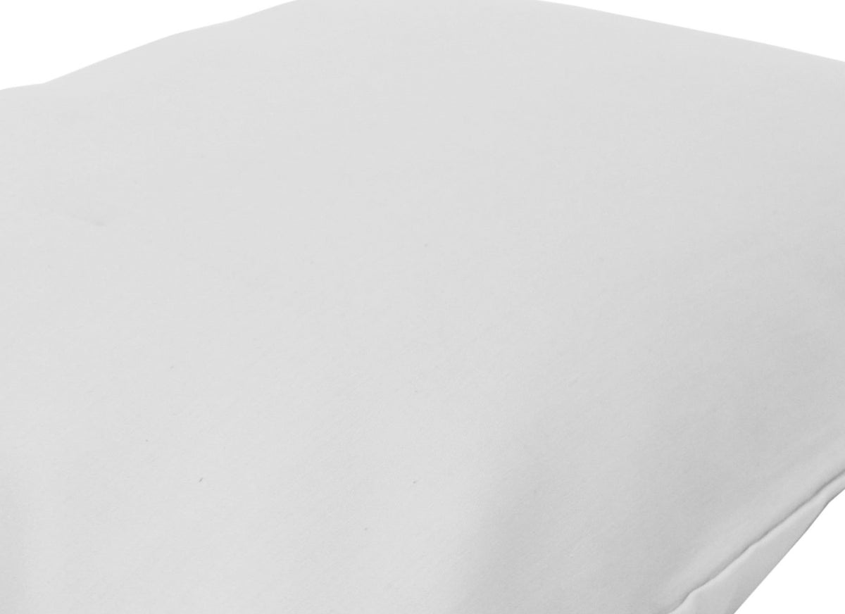 Light grey organic cotton pillowcase, smooth zippered fitted cover
