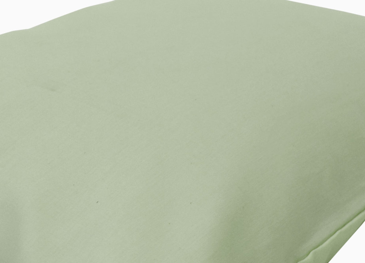 Light green organic cotton pillowcase, fitted zippered design