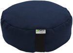 navy blue hemp fabric zafu meditation cushion organic buckwheat hull filling made in usa