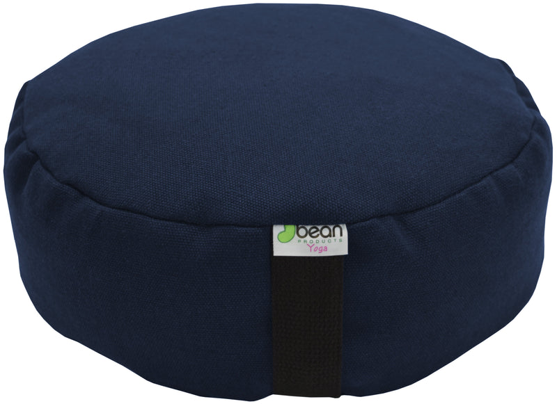 100% hemp zafu meditation cushion hemp fabric and hemp hurd fill blue round made in usa