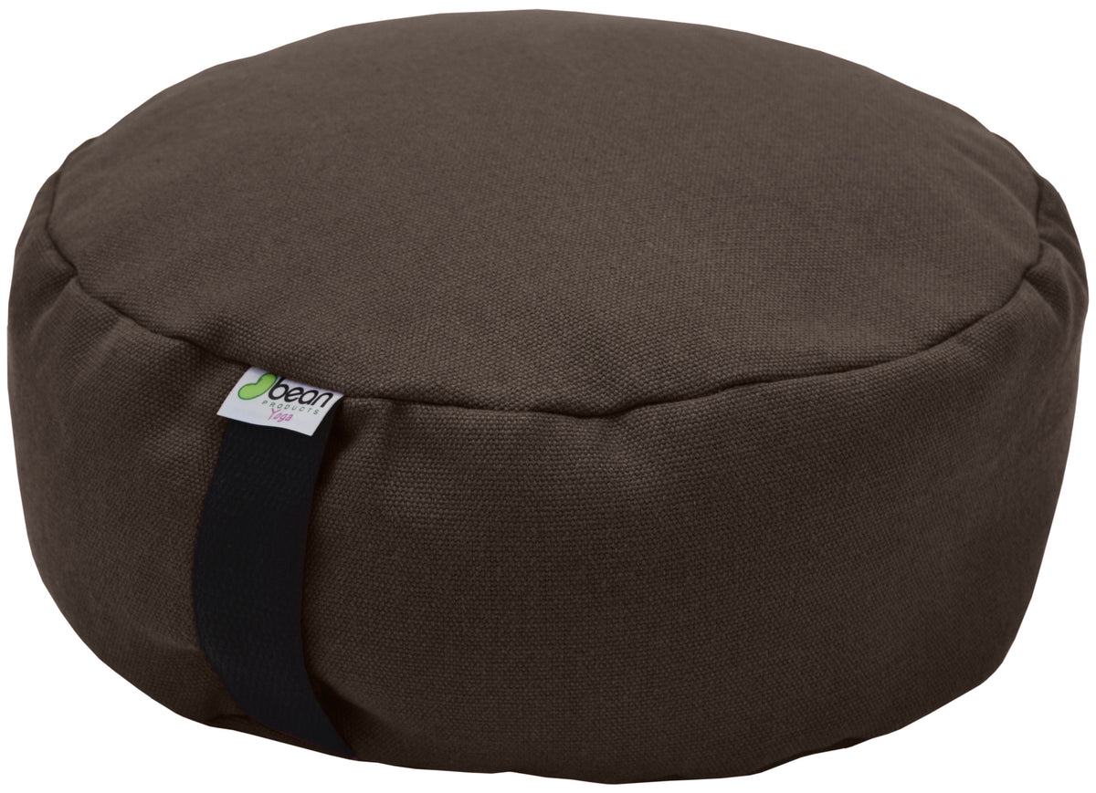 brown hemp zafu meditation pillow organic buckwheat hull stuffing made in USA