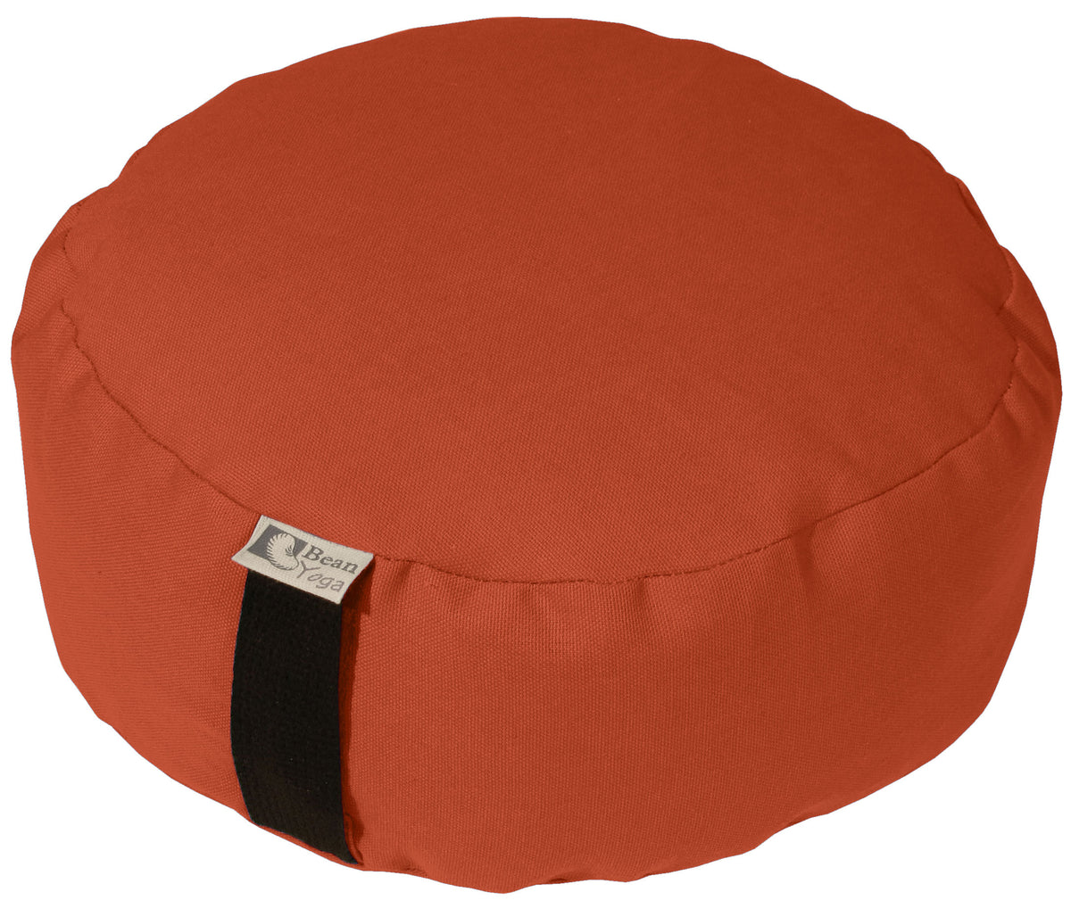 Round rust orange zafu meditation cushion cotton yoga pillow with buckwheat hull filling