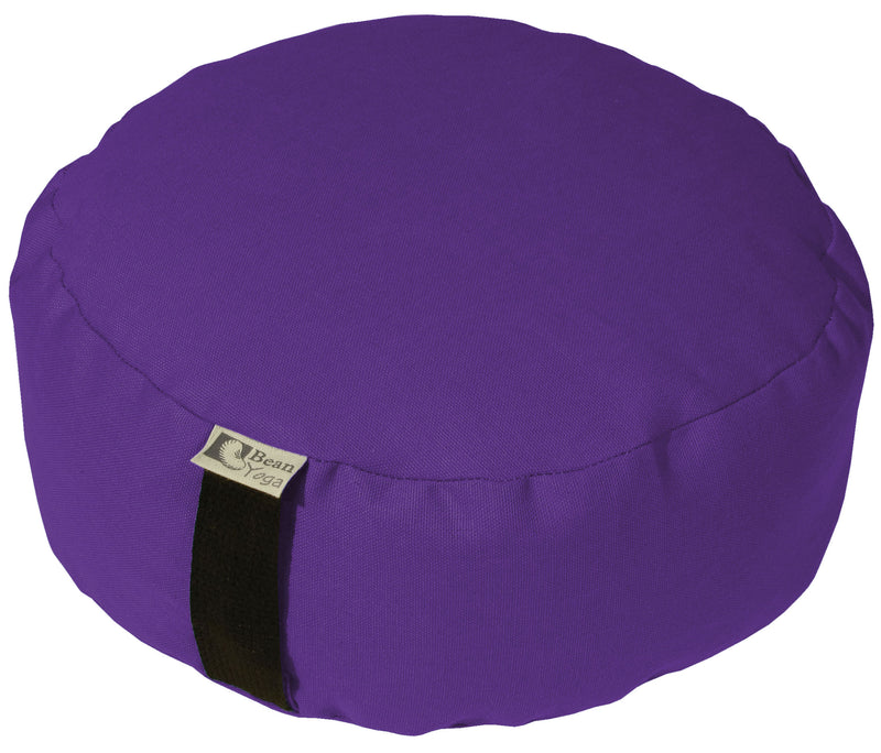 Peace Yoga Zafu Meditation Yoga Buckwheat Filled Cotton Bolster Pillow  Cushion with Premium Designs - Peacock Purple 16 x 16 Inch 