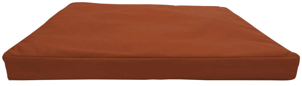 Small travel meditation cushion in natural organic cotton brown color flat square design