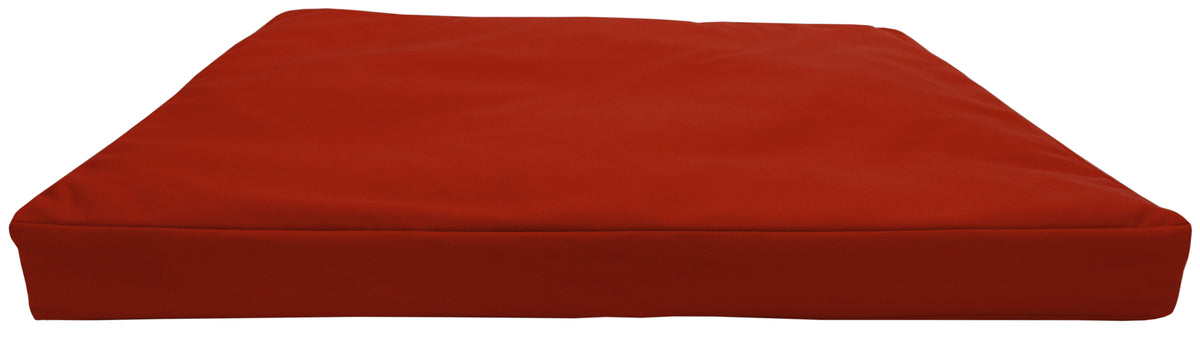 Red organic cotton meditation cushion low profile square design