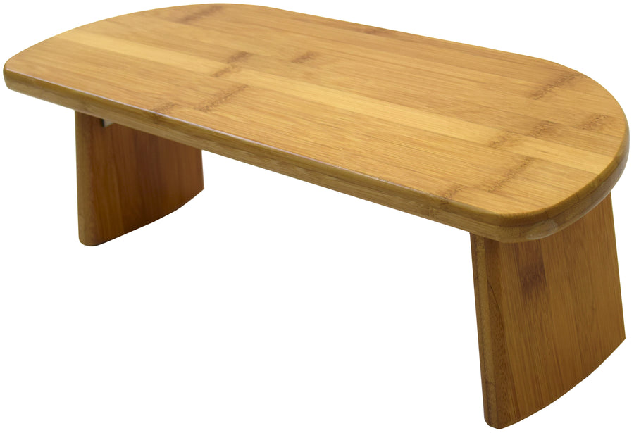 Foldable bamboo meditation bench for kneeling and prayer, ergonomic design