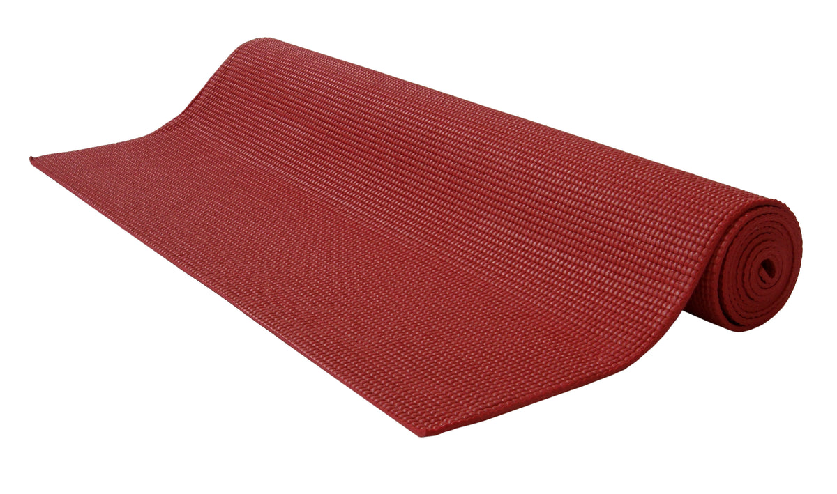 Red kids yoga mat rolled, durable non-slip exercise mat for children