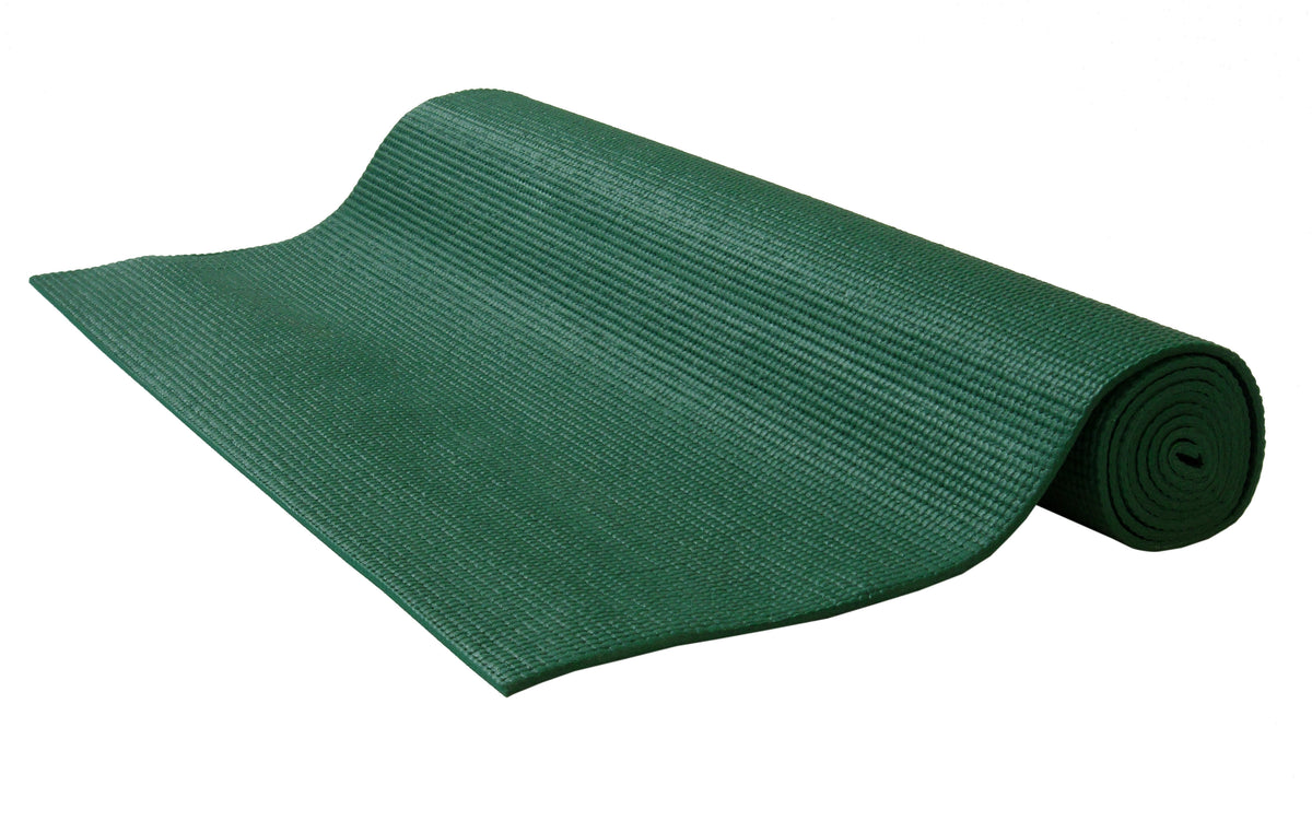 Dark green kids yoga mat rolled, thick padded kids yoga mat for safety