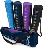 Yoga Mat Bag - 100% Organic Cotton - Chakra Embroidery Design