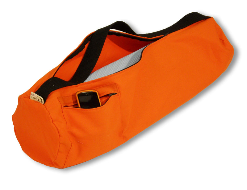 Cotton Yoga Mat Bag Large Tangerine