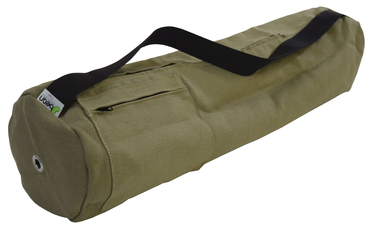 hemp yoga mat bag with cylindrical shape for yoga mat storage