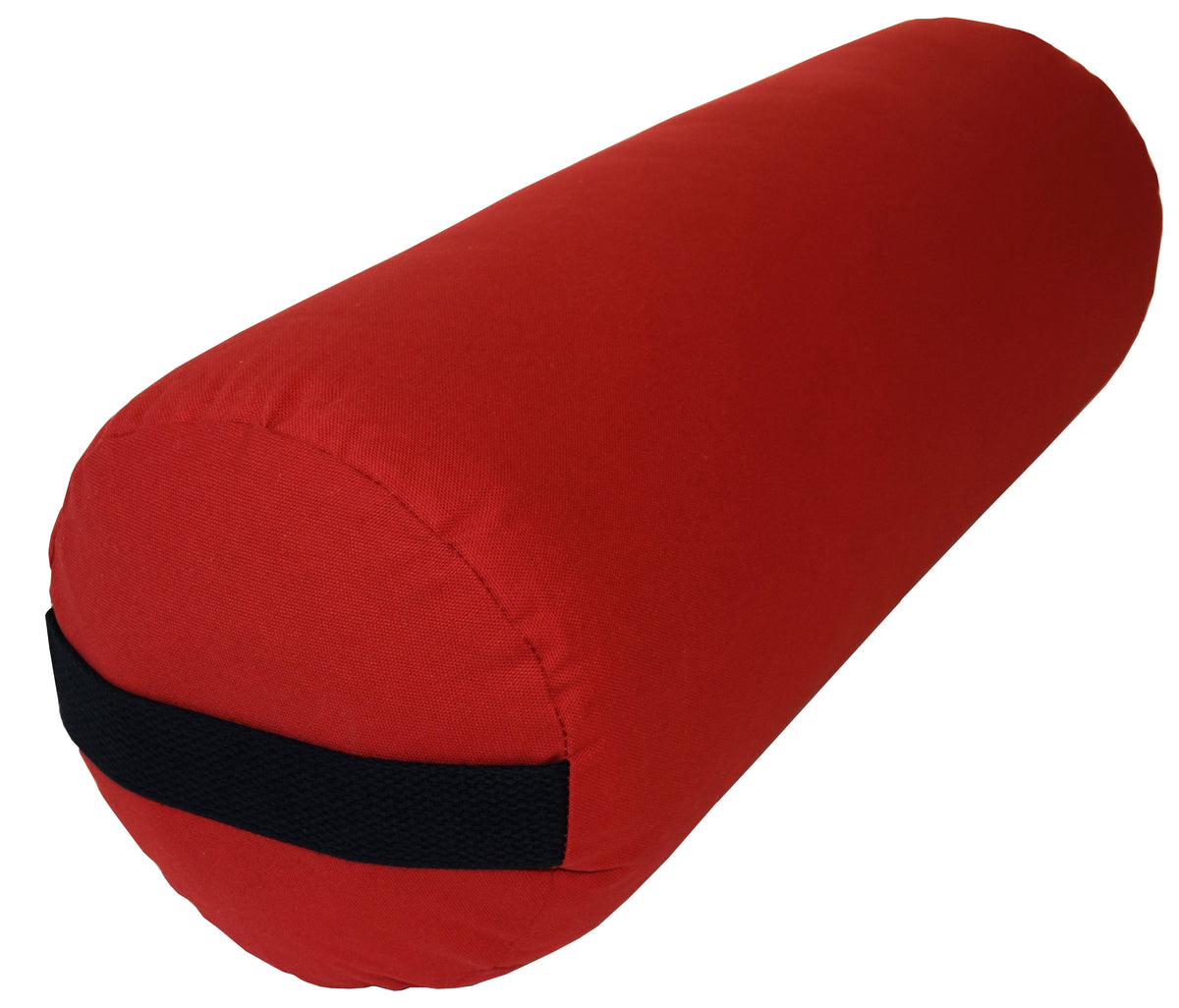 Red round yoga bolster firm support cushion for yoga practice