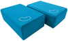 Foam yoga block blue 3 inch two pack
