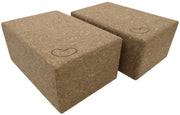 Cork yoga block set of 2, eco-friendly cork wood blocks with beveled edges, 9 x 6 x 3 inches, sturdy non-slip support