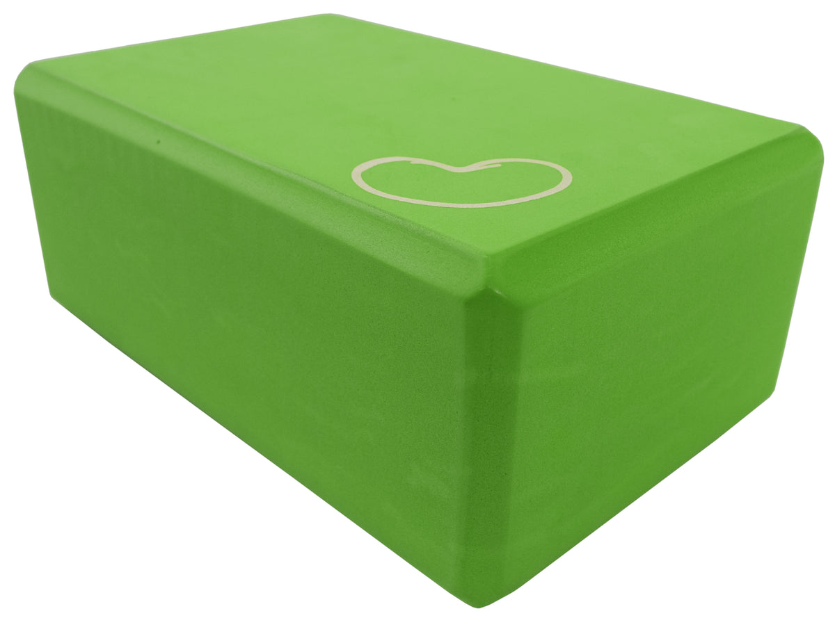 Green foam yoga block 2 pack for beginners and advanced yoga practitioners