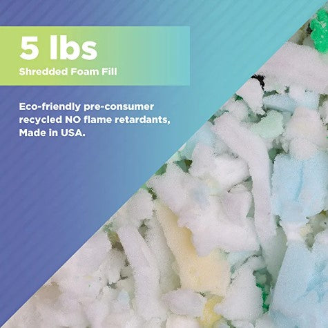 5 lbs CertiPUR shredded memory foam filler for bean bag chairs and cushions