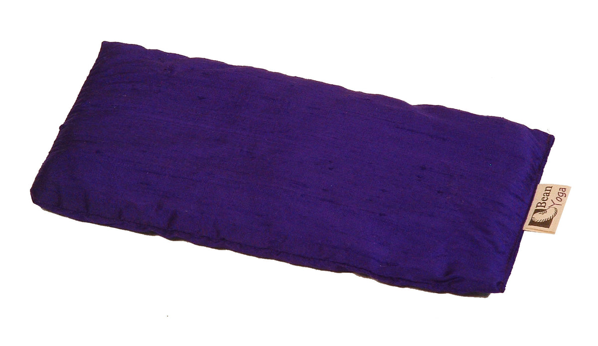 Purple silk eye pillow small, soft luxe fabric for relaxation and stress relief