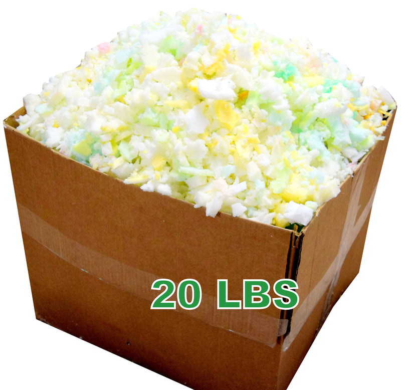 Bean Products Shredded Foam Fill - 20 lbs - All New Recycled Refill for Bean Bags, Pet Beds, Pillows. Made in USA