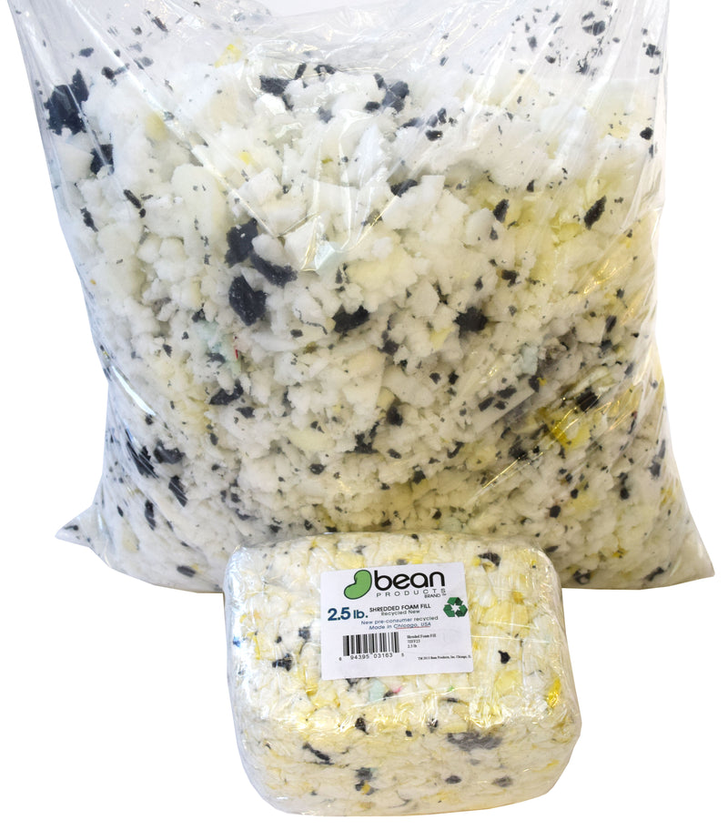 Bean Products Shredded Foam Fill - 20 lbs - All New Recycled Refill for Bean Bags, Pet Beds, Pillows. Made in USA