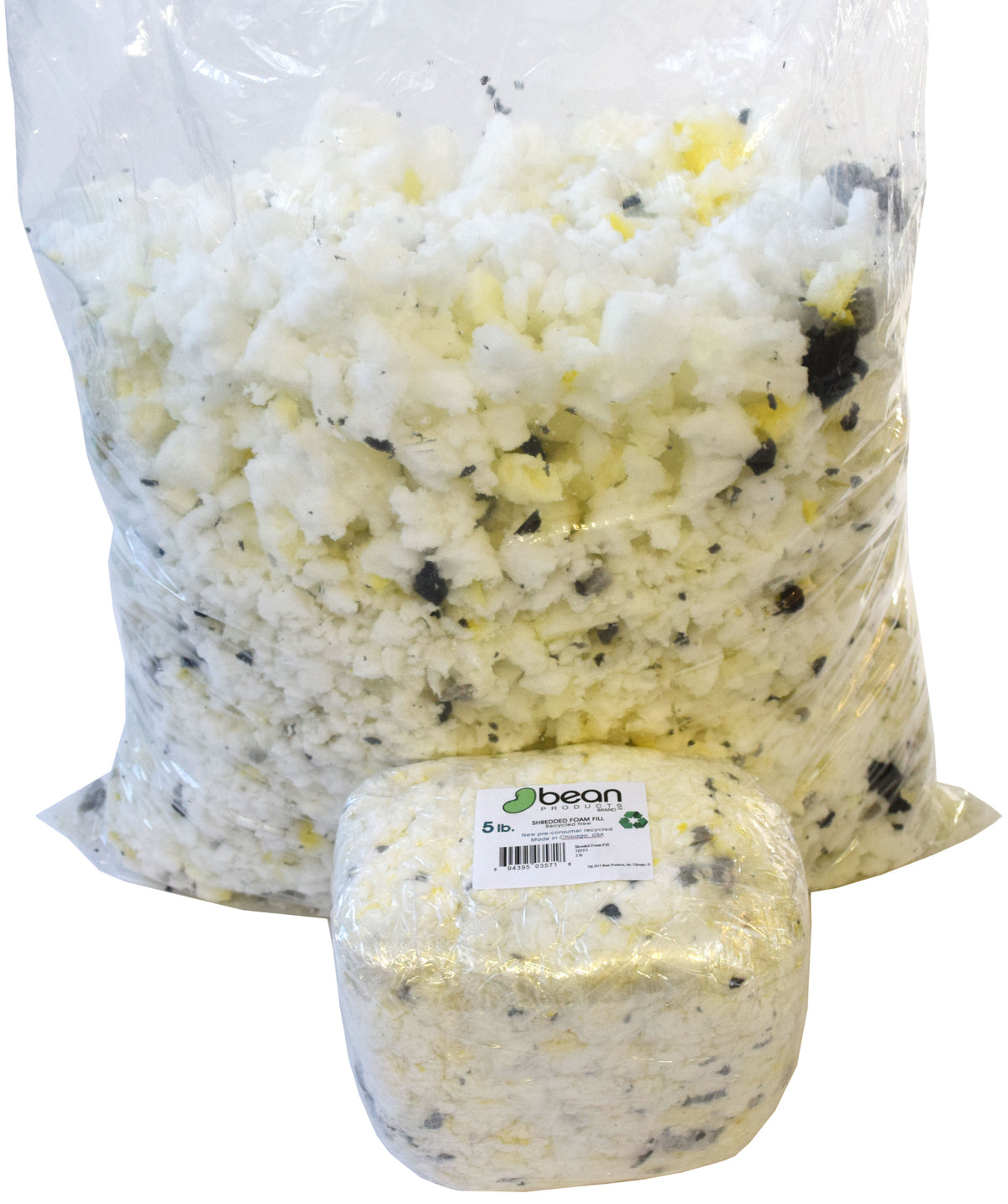 Premium shredded foam stuffing refill for pillows, cushions and bean bag chairs