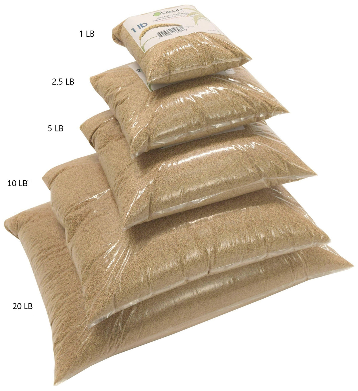 organic millet hull filling for pillows and crafts made in usa several weights and sizes made in usa