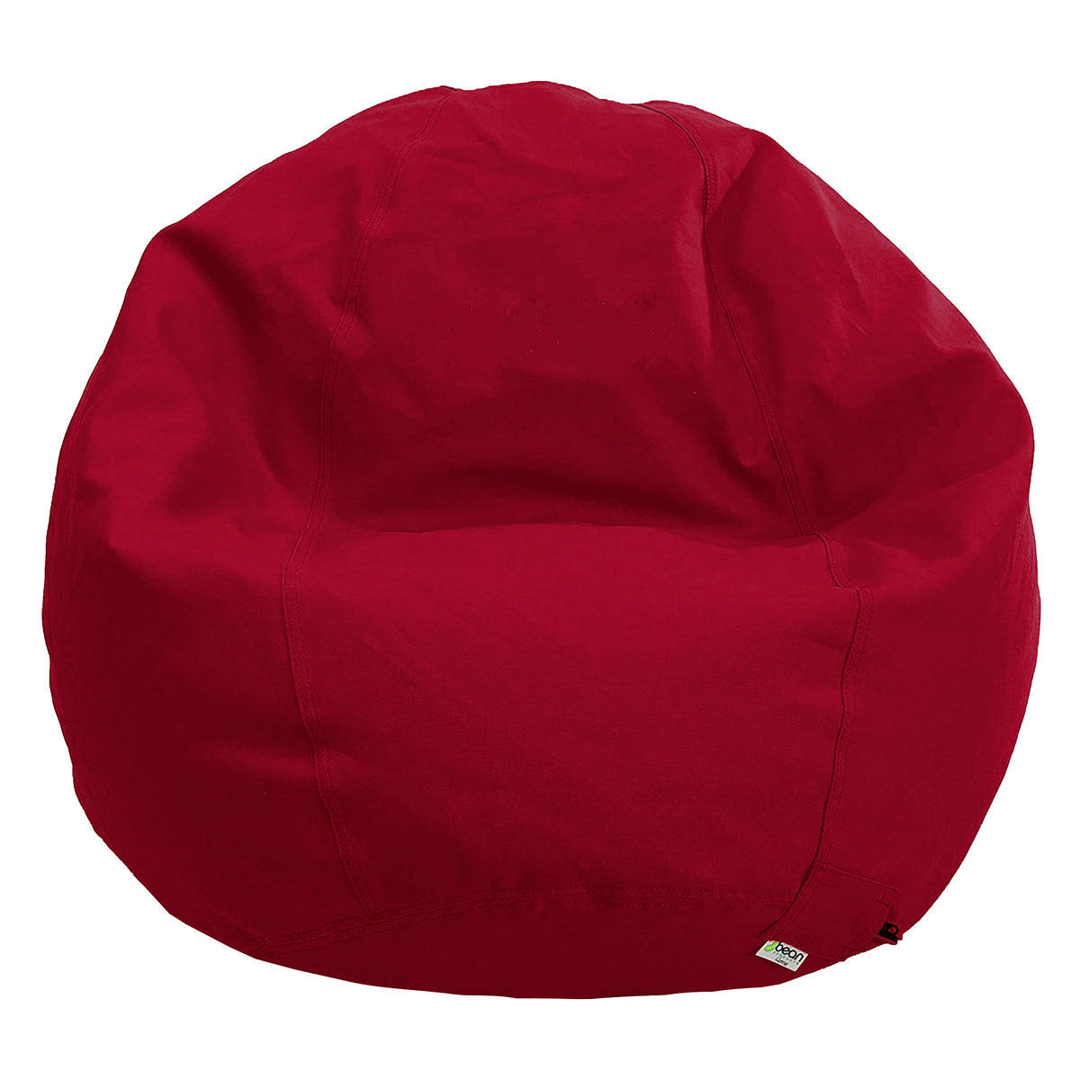 Red classic bean bag chair adult teen size organic cotton fabric