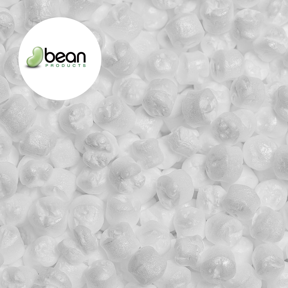 Close-up of non-toxic recycled bean bag filling beads used for stuffing bean bags, lightweight and eco-friendly