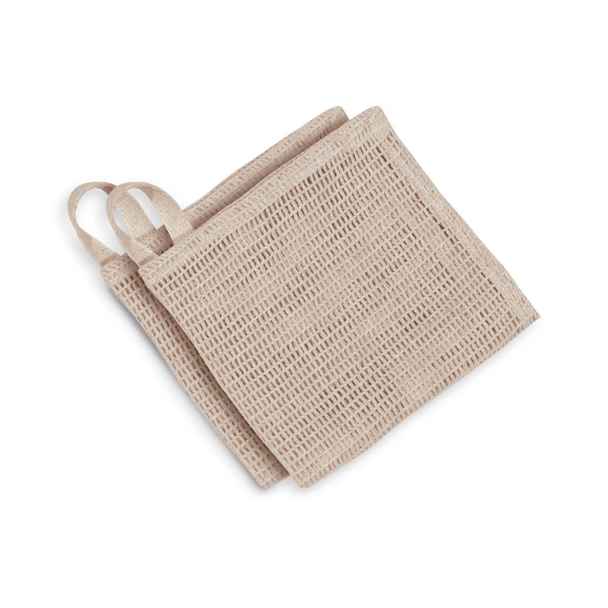 Single hemp organic cotton washcloth, soft textured exfoliating cloth