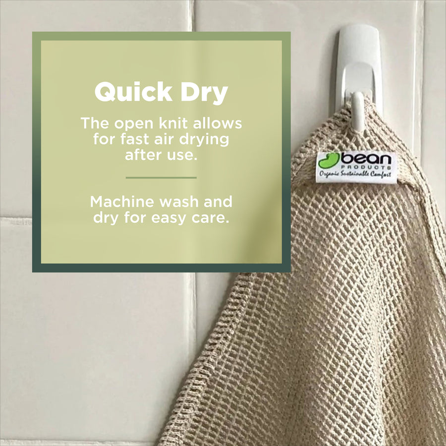 Hemp organic cotton washcloth quick dry, eco-friendly soft textured bath cloth