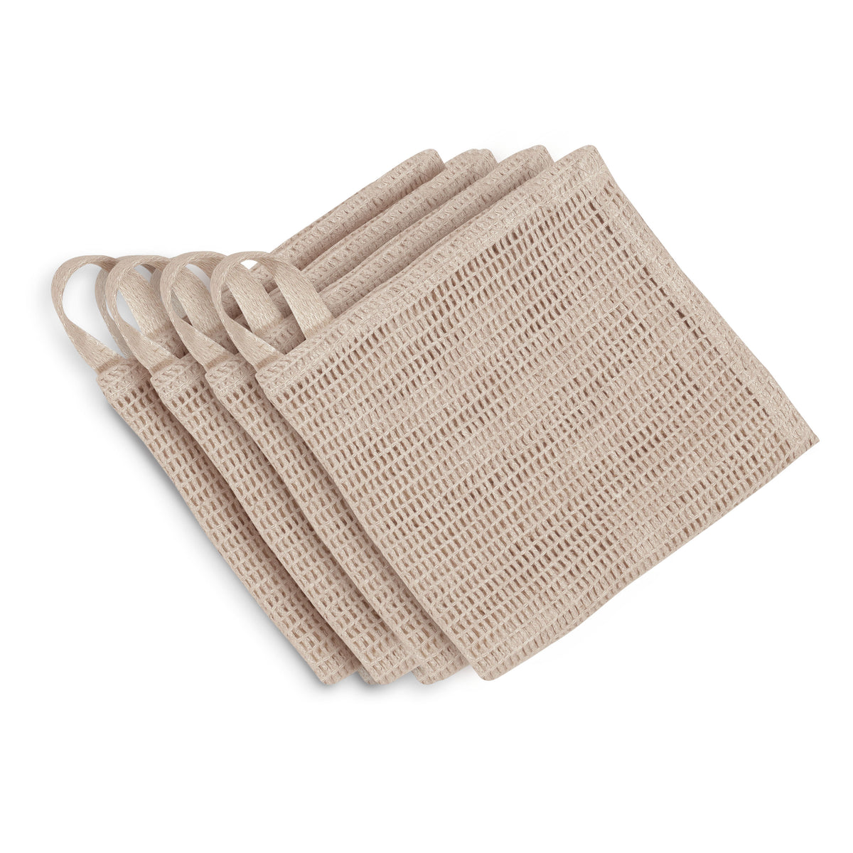 Set of hemp cotton washcloths, eco-friendly reusable bath cloth pack