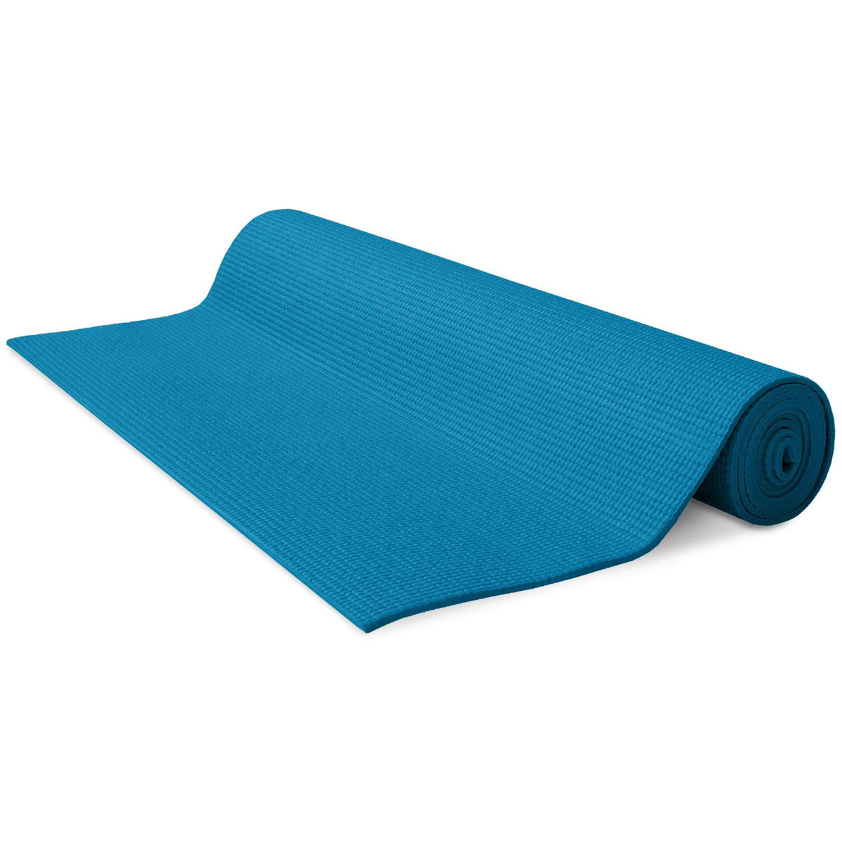 Blue kids yoga mat rolled, cushioned non-slip mat for children