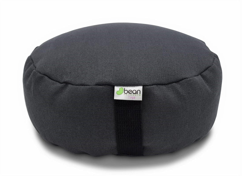 100% hemp zafu meditation cushion hemp fabric and hemp hurd fill shaddow gray round made in usa