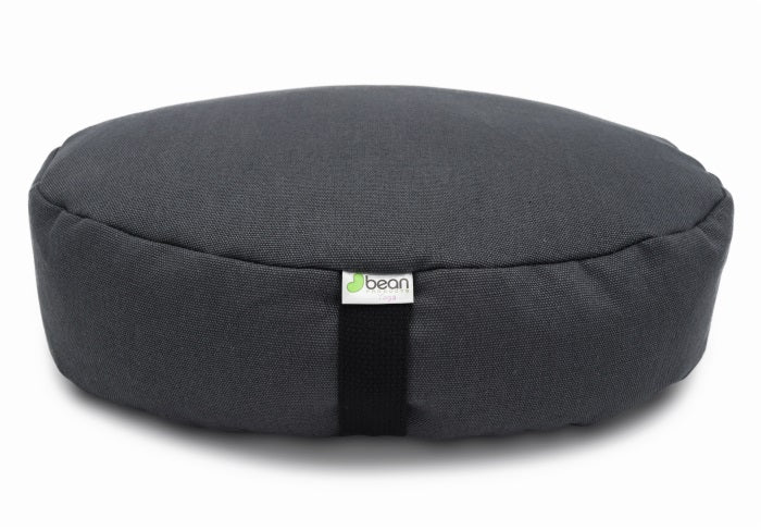 meditation yoga pillow large oval zafu hemp fabric gray