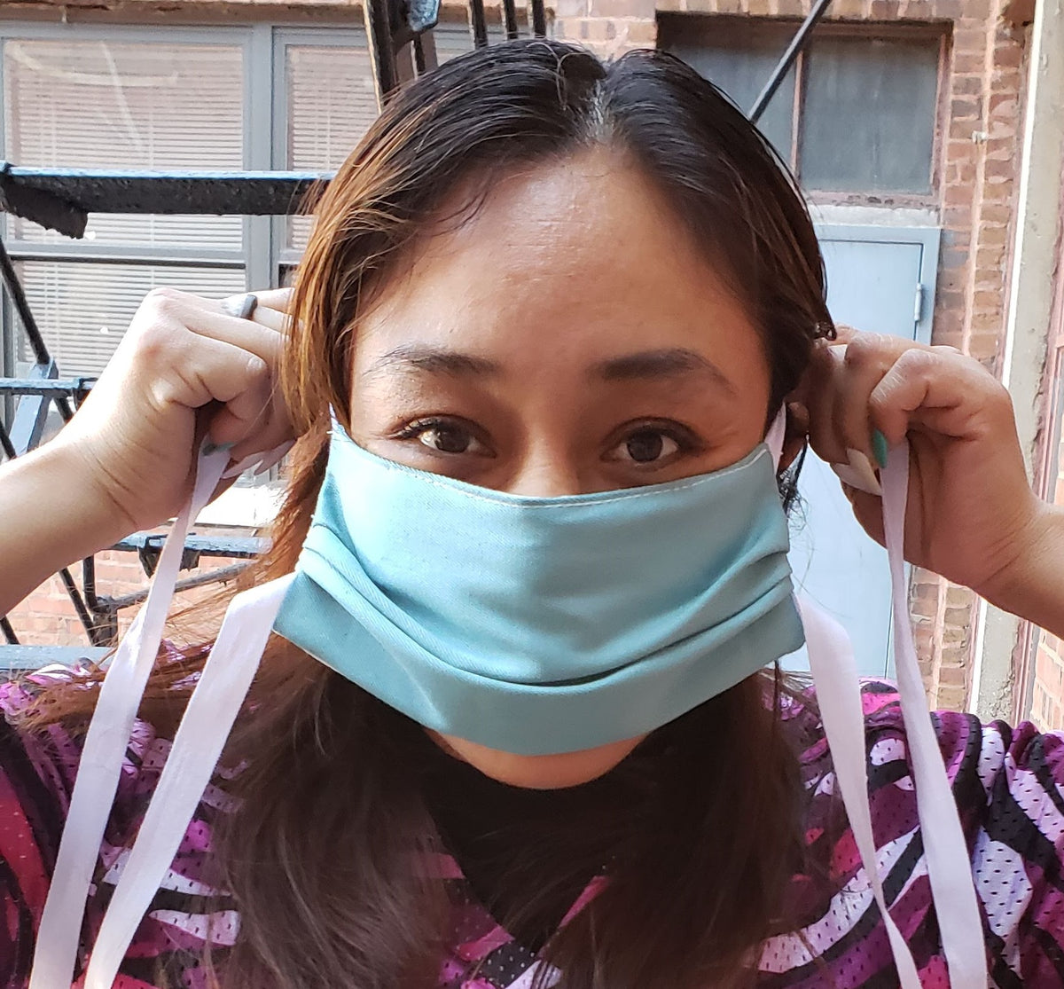 beautiful woman wearing face mask
