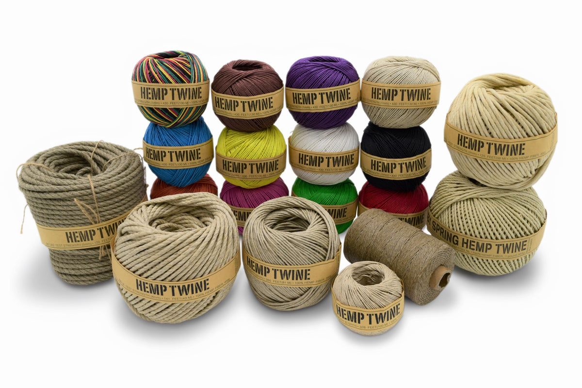 Beeswax waxed hemp twine spools set, durable natural hemp cord for crafting and jewelry making.