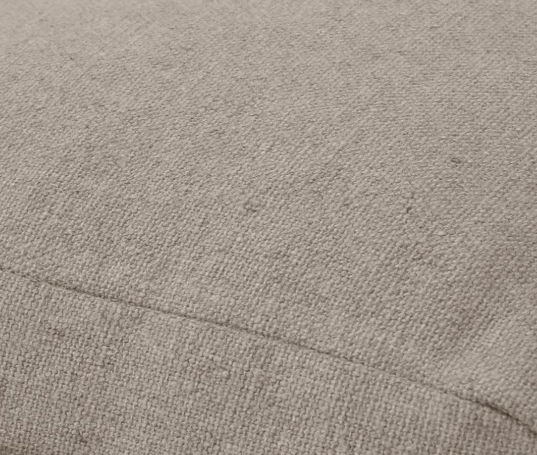 Natural beige organic cotton bean bag loveseat fabric detail