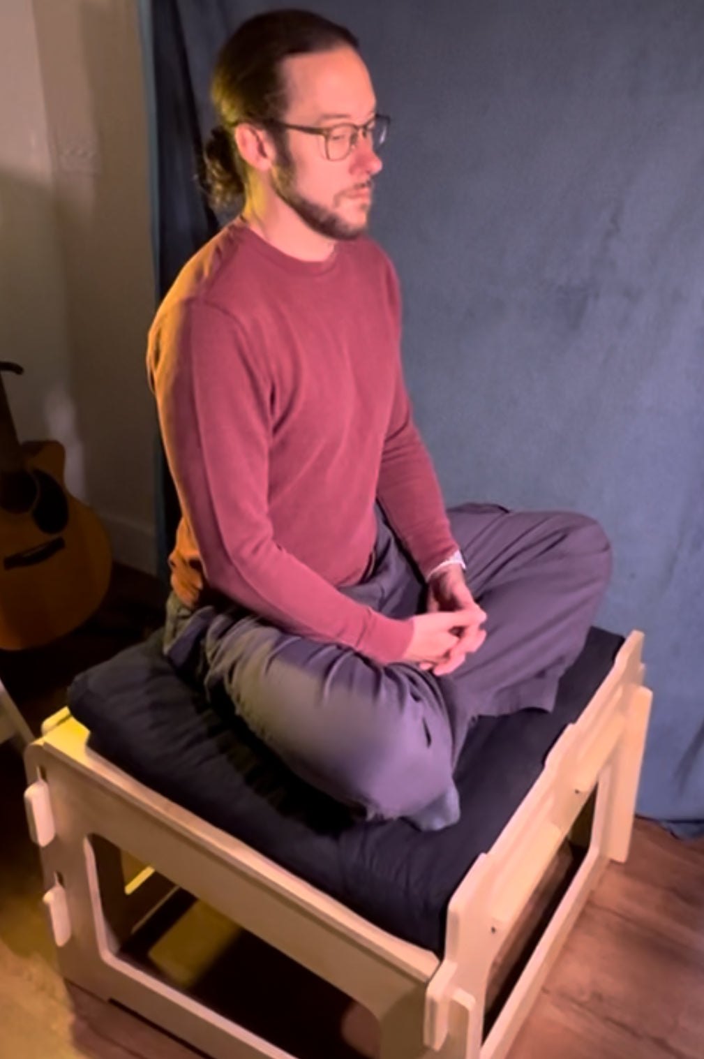 Functional sitting chair used for meditation and mindful breathing