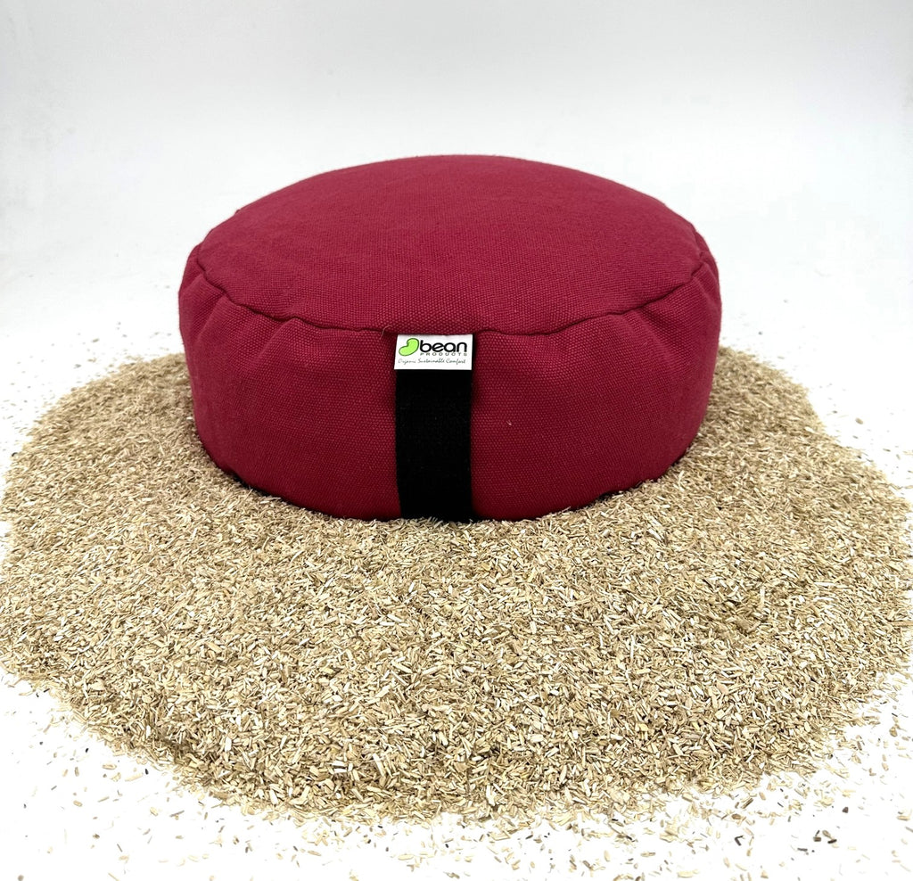 100% hemp zafu meditation cushion hemp fabric and hemp fill red round