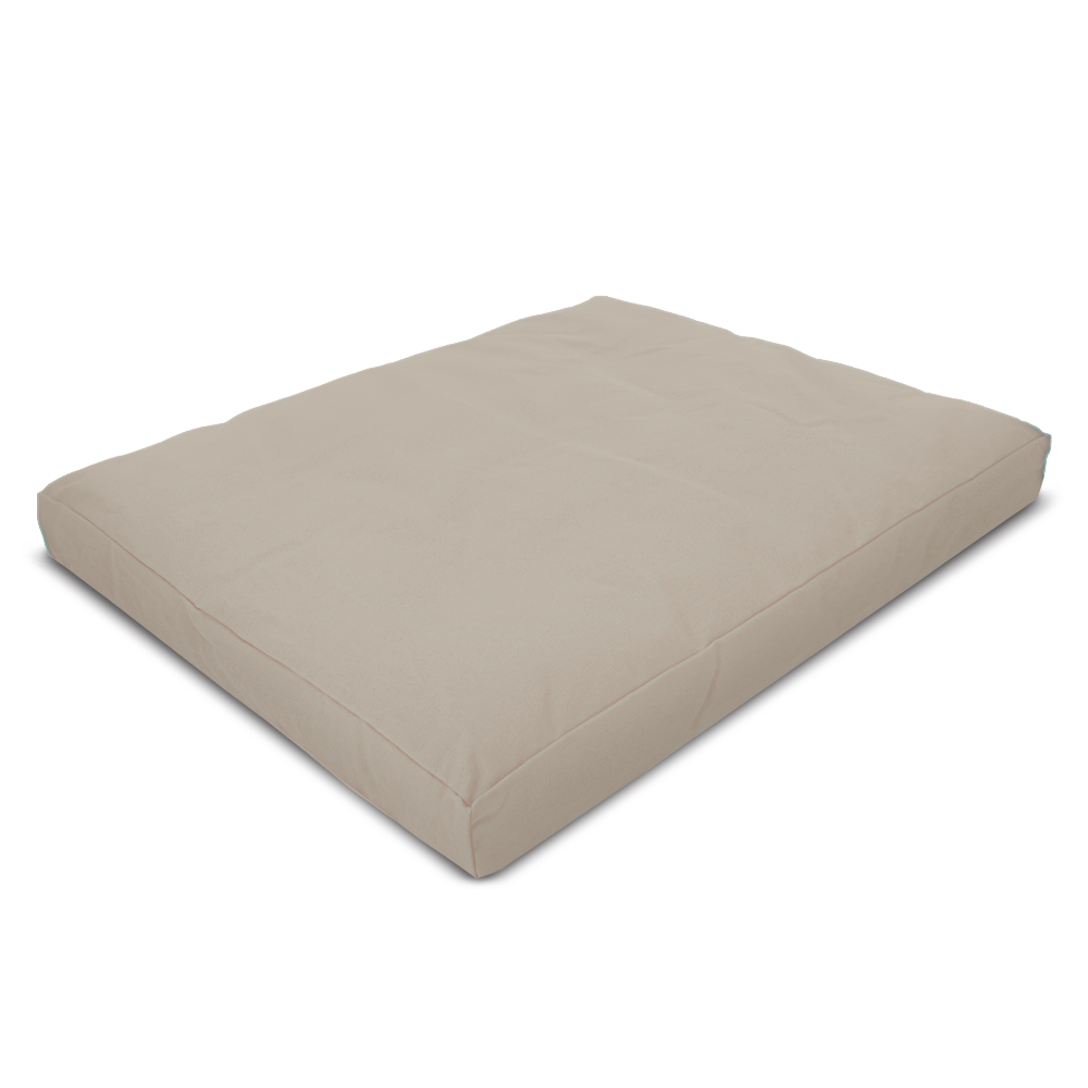 Light beige organic cotton meditation cushion neutral tone square design