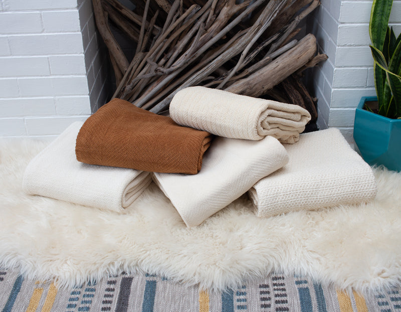 Eco Friendly Organic Cotton Throw Blanket Soft Cozy – Bean