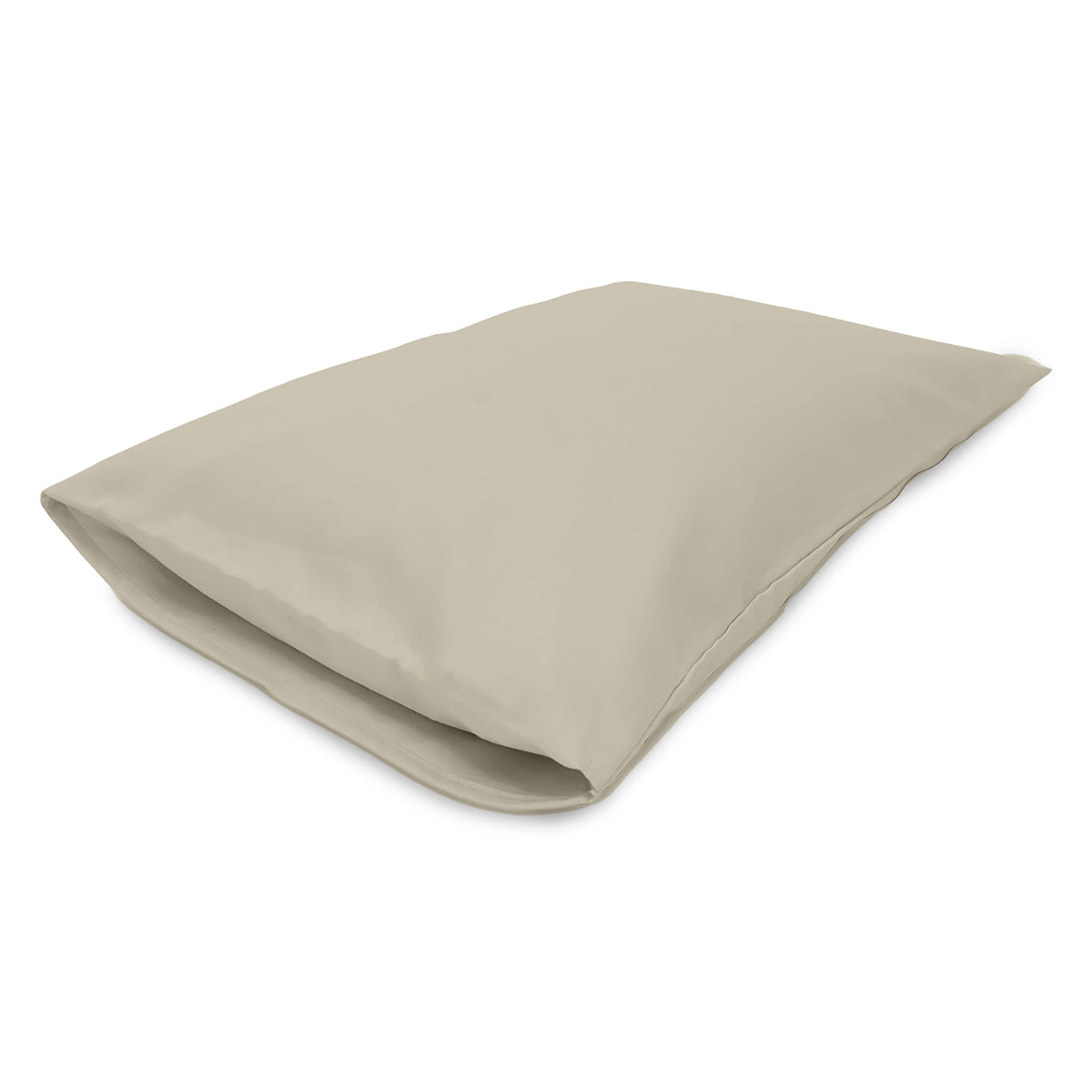 Beige hemp pillowcase for head pillow with minimalist design and soft breathable natural fabric texture”
