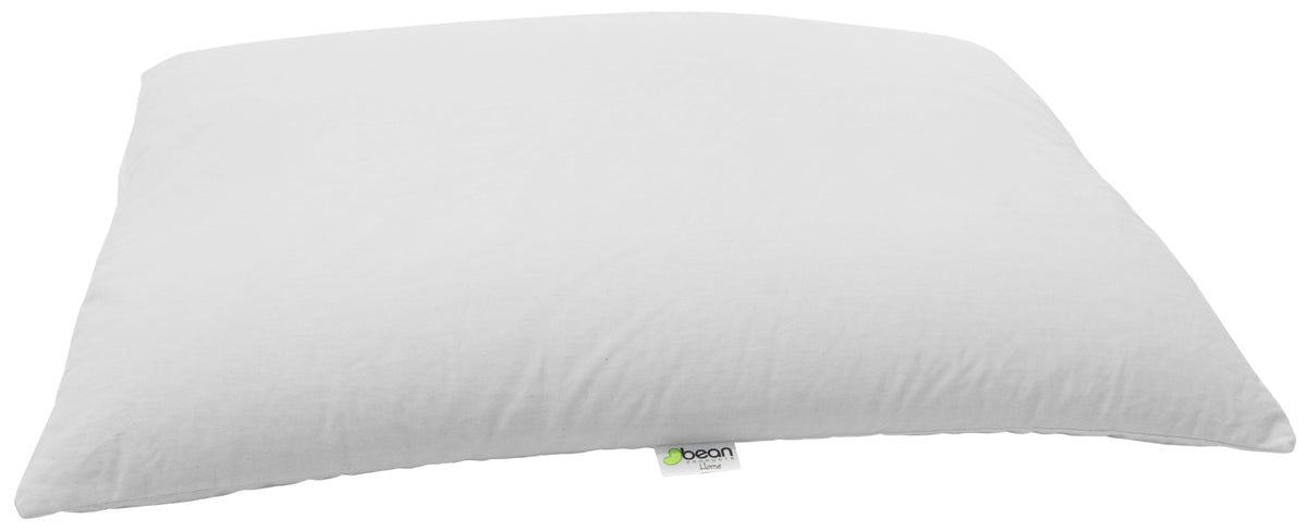 Standard white pillow exterior showcasing smooth breathable organic cotton cover