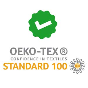 Oeko Tex Standard 100 certification label for organic cotton material