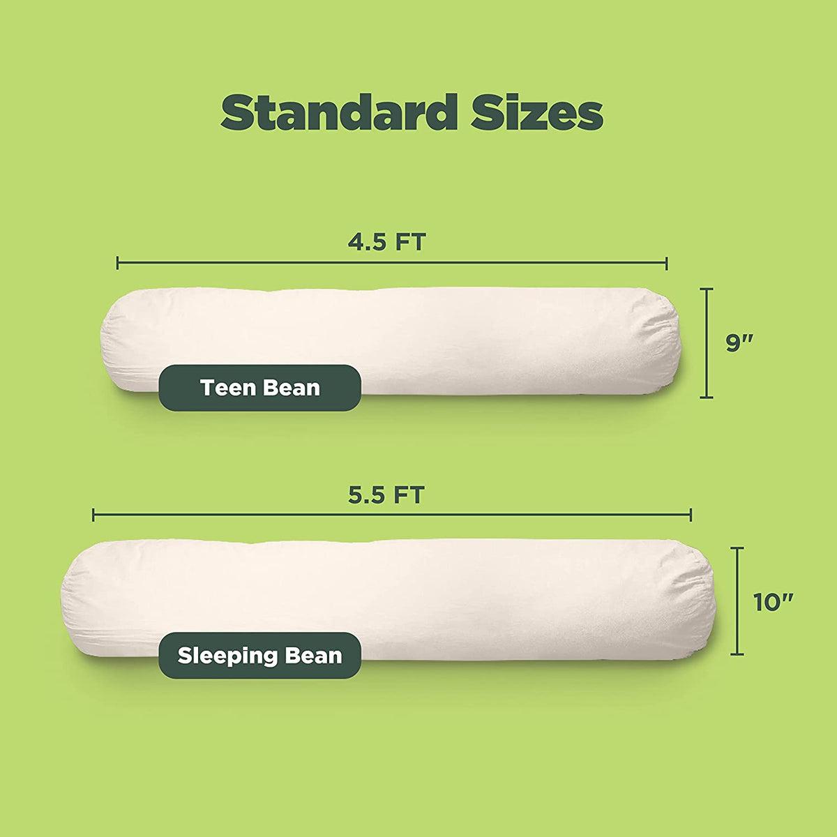 Kidney bean child size body pillow dimensions and sizing guide, ergonomic cushion designed for kids sleeping and relaxation support