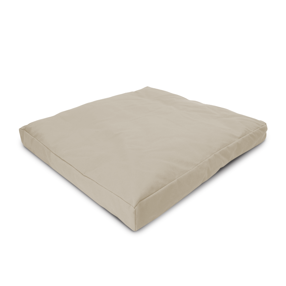 Natural beige organic cotton meditation cushion small portable square pad